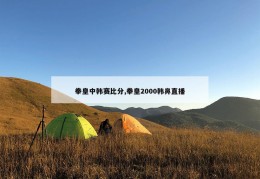 拳皇中韩赛比分,拳皇2000韩鼻直播